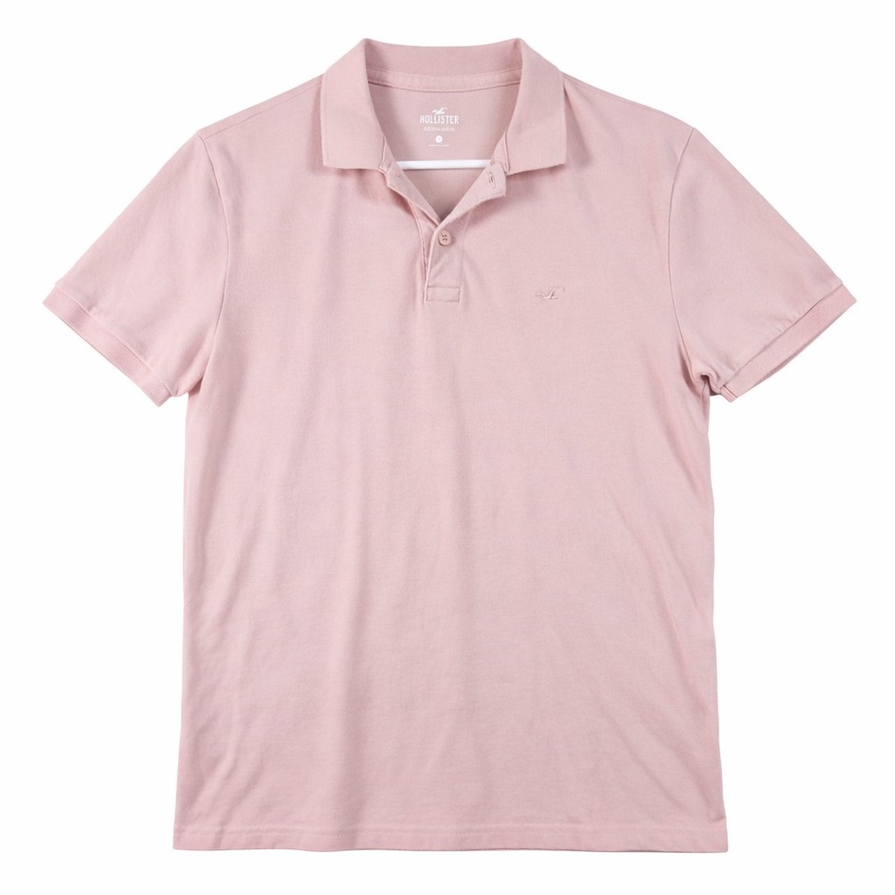 Hollister Advanced Stretch Polo Shirt Womens Large Pink Short Sleeve Casual
